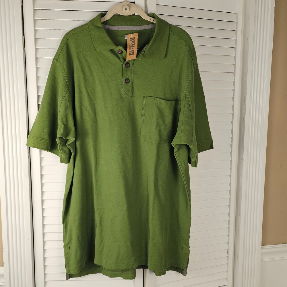NWT Duluth Trading Mens Green Short‎ Sleeve Polo Shirt Large
